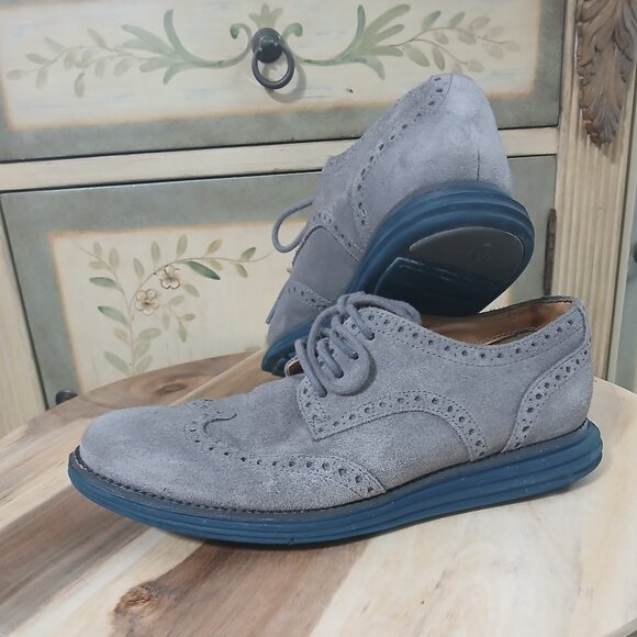 Cole Haan LunarGrand Wingtip Oxford Gray Suede Men’s 7.5M main image 10